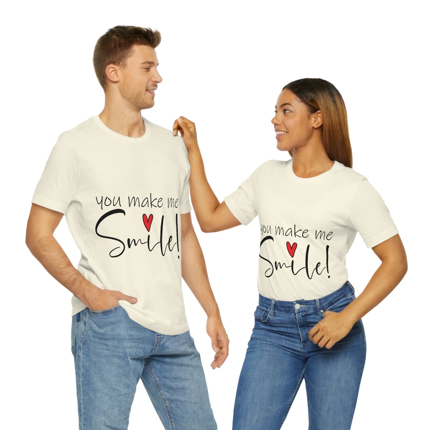 You Make me Smile Empowering Quotes Unisex Jersey Short Sleeve T-Shirt Ichaku [Perfect Gifts Selection]