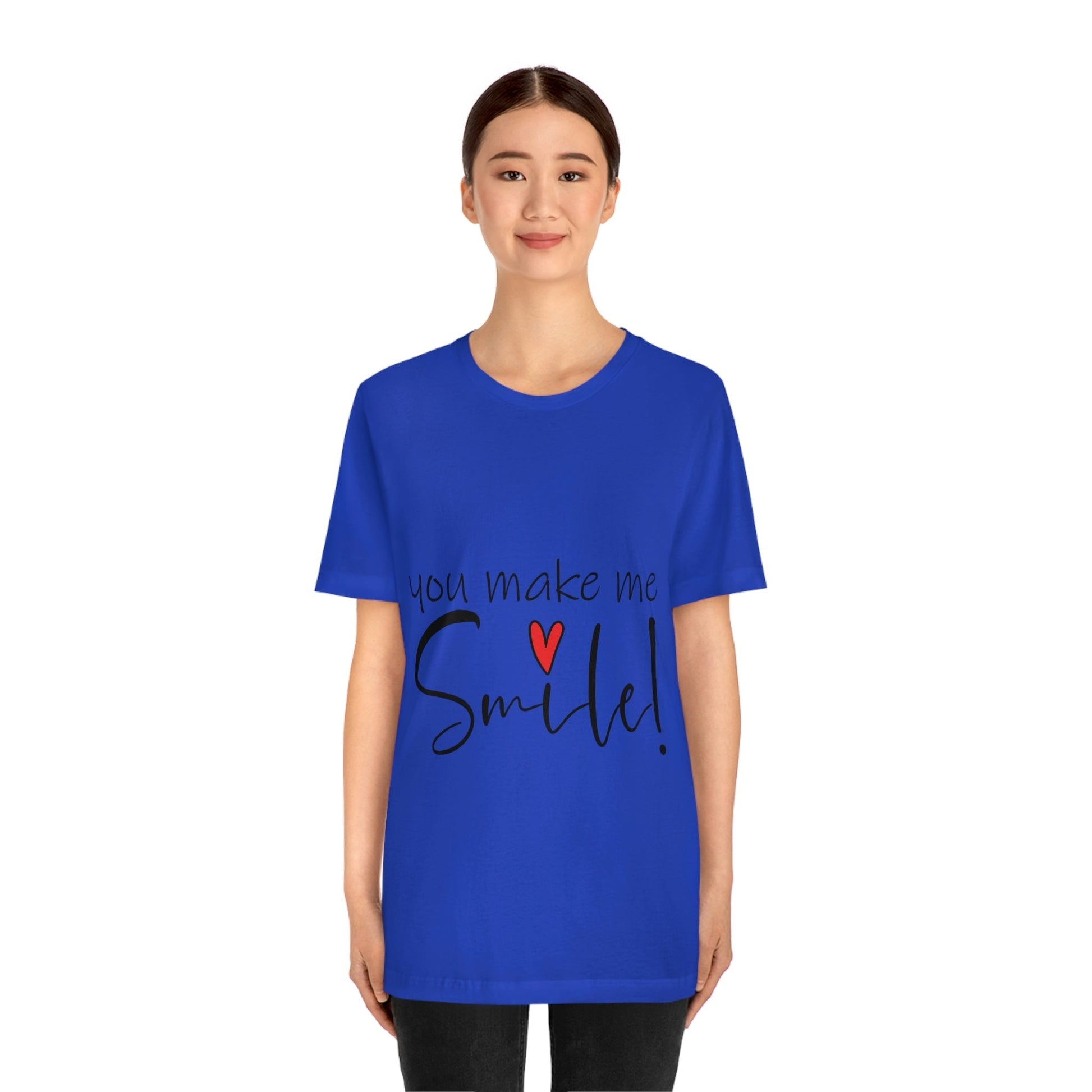 You Make me Smile Empowering Quotes Unisex Jersey Short Sleeve T-Shirt Ichaku [Perfect Gifts Selection]