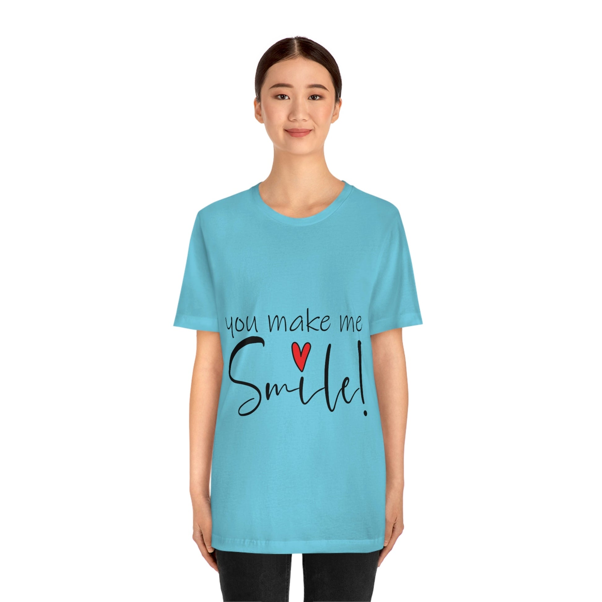 You Make me Smile Empowering Quotes Unisex Jersey Short Sleeve T-Shirt Ichaku [Perfect Gifts Selection]