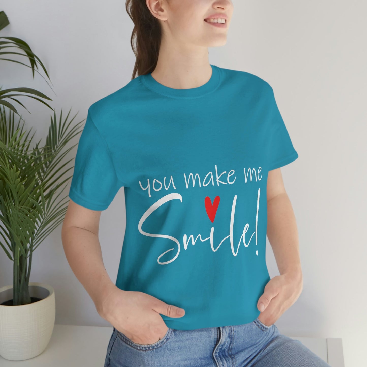 You Make me Smile Empowering Quotes Unisex Jersey Short Sleeve T-Shirt Ichaku [Perfect Gifts Selection]