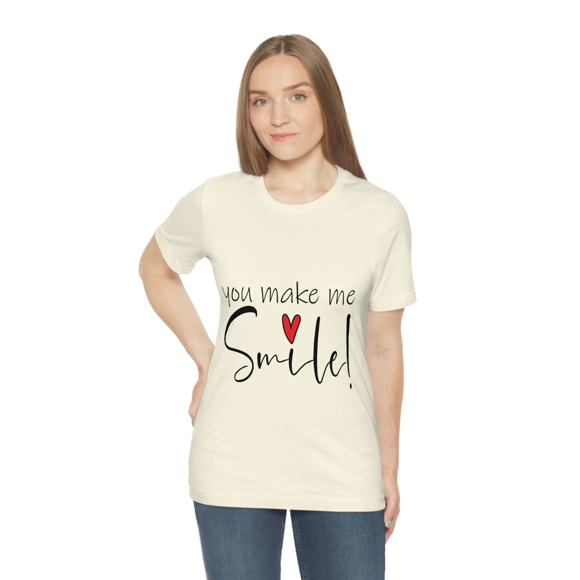 You Make me Smile Empowering Quotes Unisex Jersey Short Sleeve T-Shirt Ichaku [Perfect Gifts Selection]