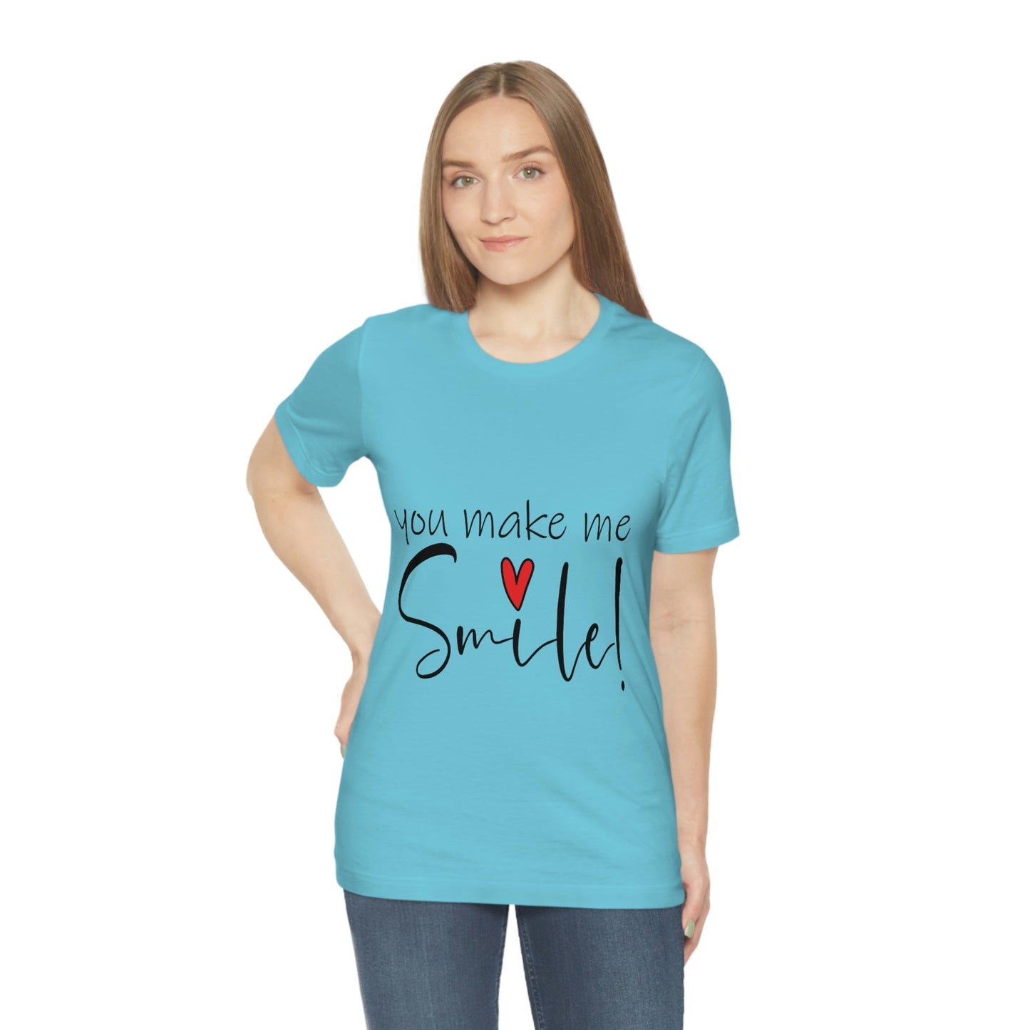 You Make me Smile Empowering Quotes Unisex Jersey Short Sleeve T-Shirt Ichaku [Perfect Gifts Selection]