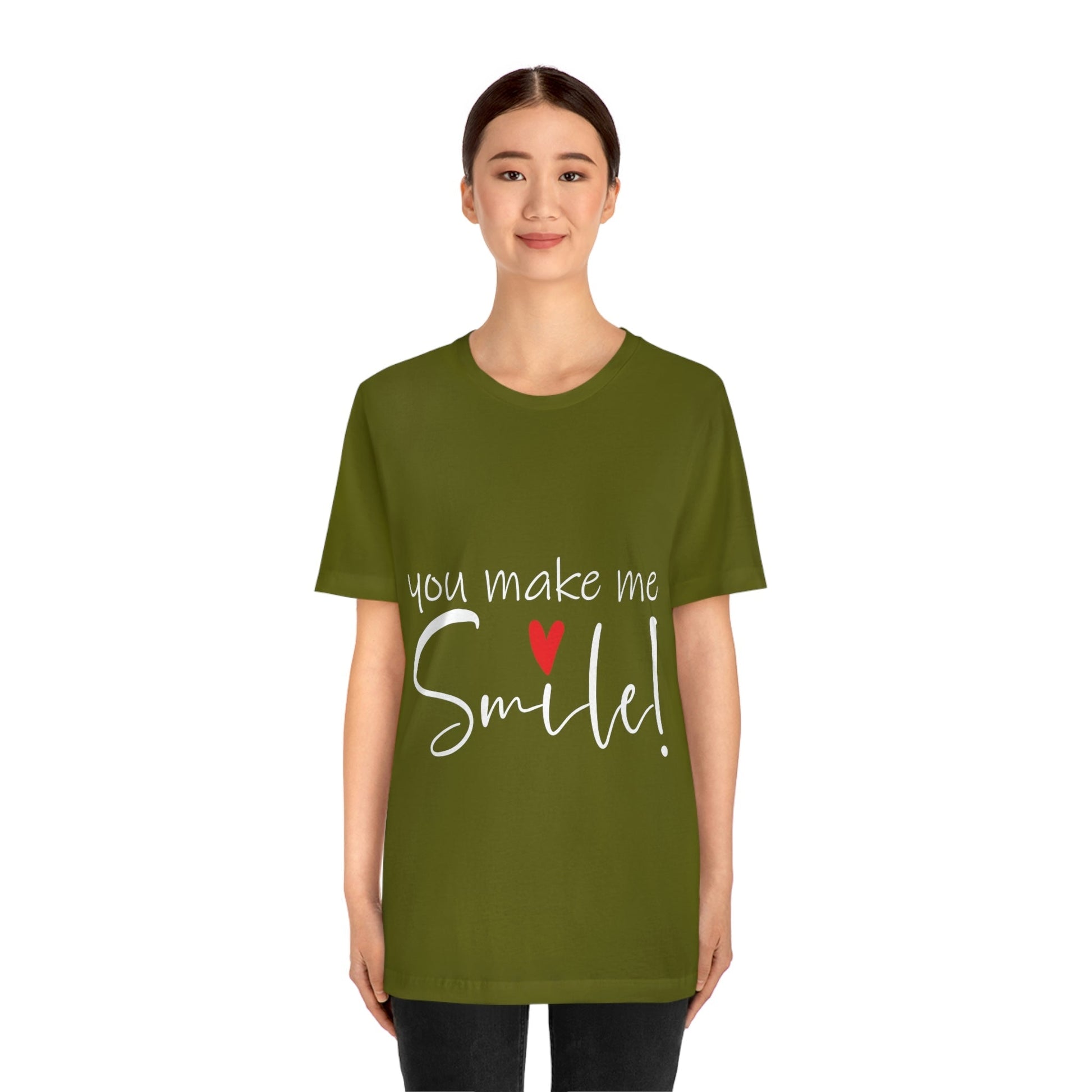 You Make me Smile Empowering Quotes Unisex Jersey Short Sleeve T-Shirt Ichaku [Perfect Gifts Selection]