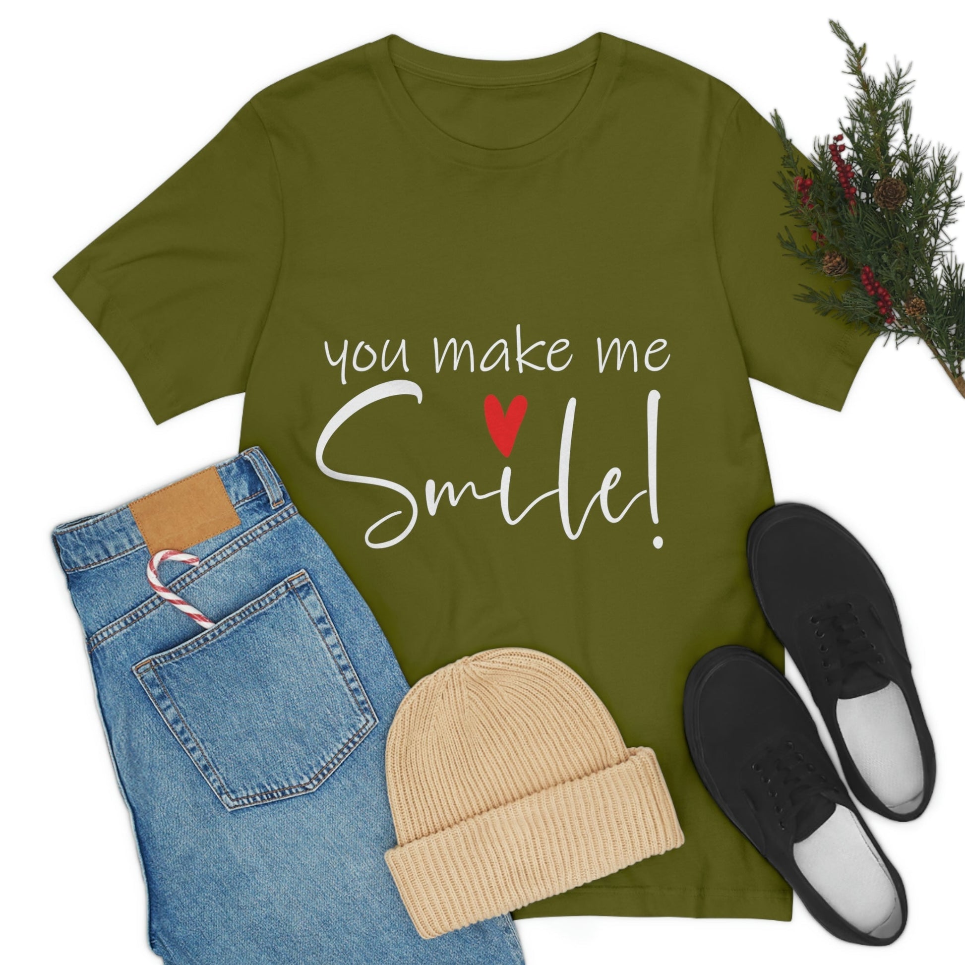 You Make me Smile Empowering Quotes Unisex Jersey Short Sleeve T-Shirt Ichaku [Perfect Gifts Selection]