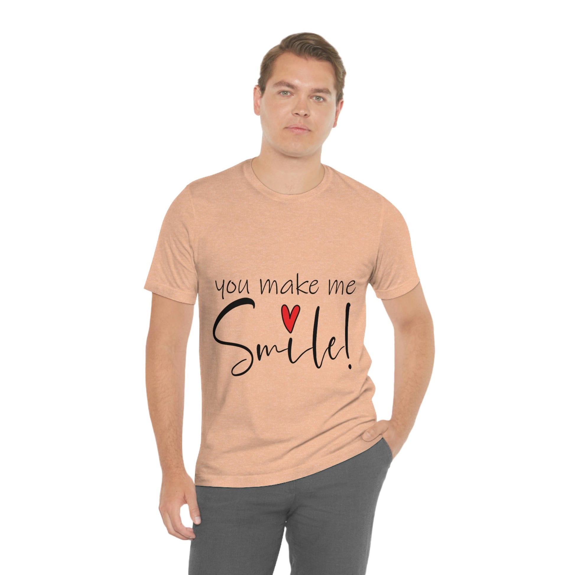 You Make me Smile Empowering Quotes Unisex Jersey Short Sleeve T-Shirt Ichaku [Perfect Gifts Selection]