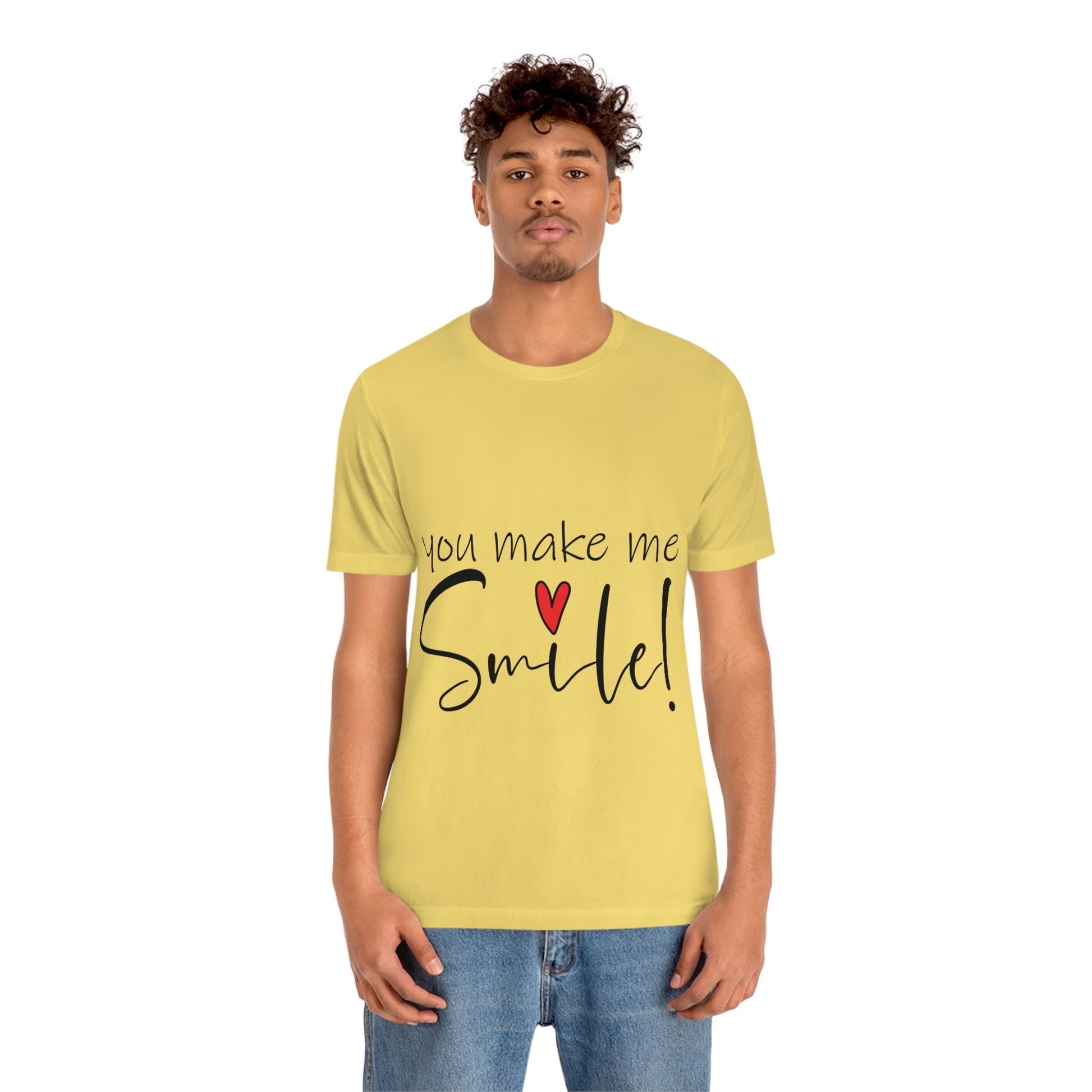 You Make me Smile Empowering Quotes Unisex Jersey Short Sleeve T-Shirt Ichaku [Perfect Gifts Selection]