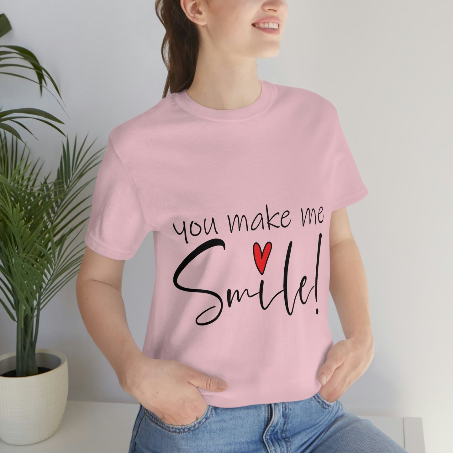 You Make me Smile Empowering Quotes Unisex Jersey Short Sleeve T-Shirt Ichaku [Perfect Gifts Selection]