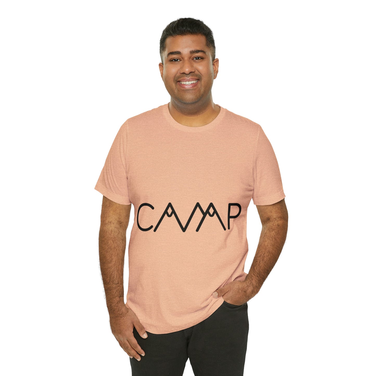 Camping Typography Minimal Art Unisex Jersey Short Sleeve T-Shirt