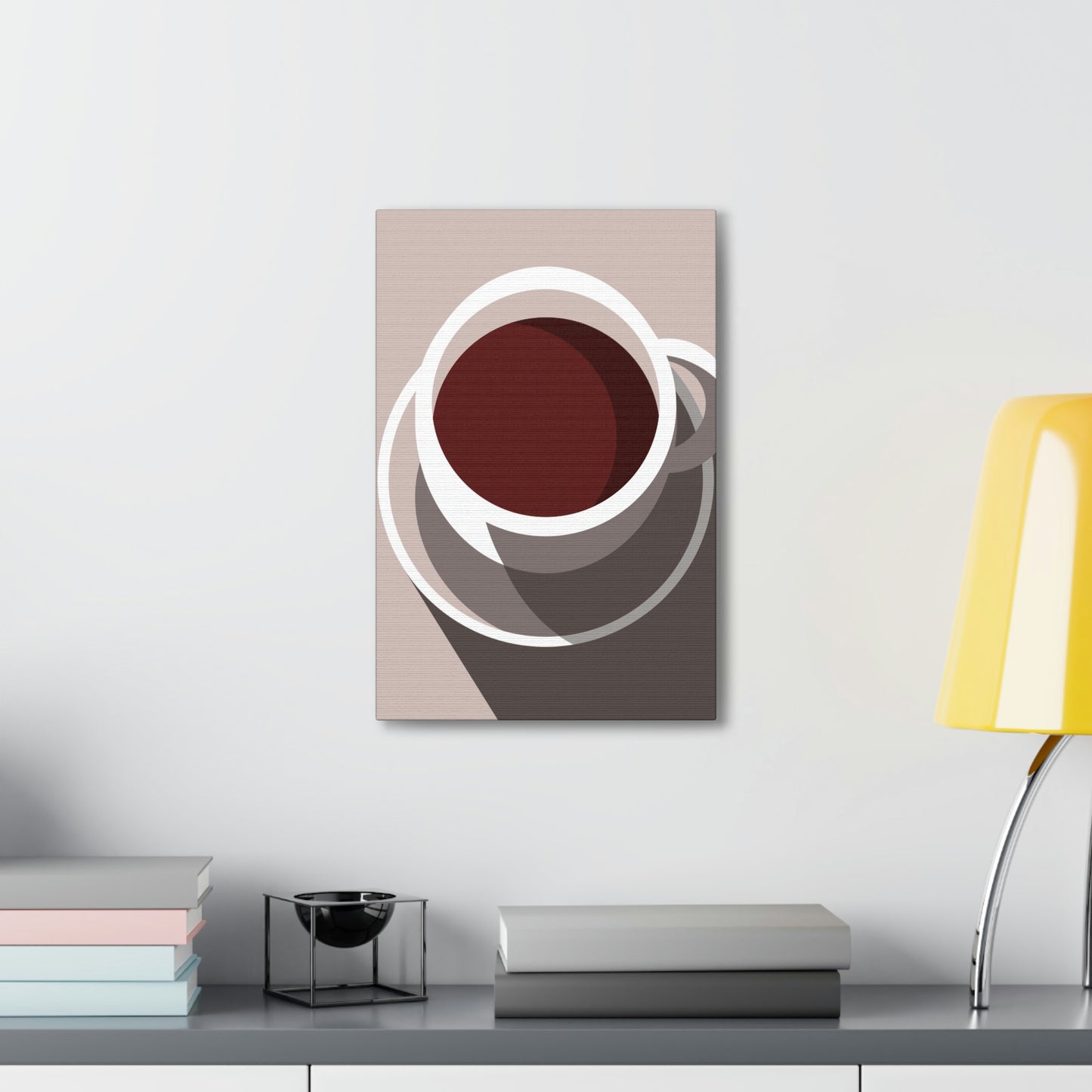 Cup Of Coffee Minimal Art Aesthetic Beige Aesthetic Classic Art Canvas Gallery Wraps