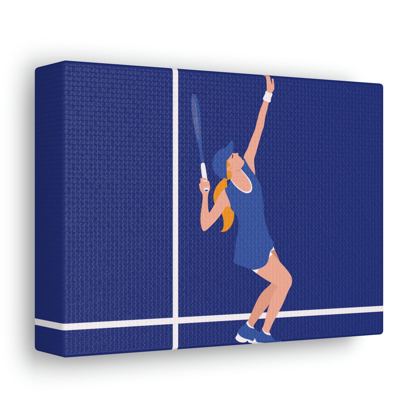 Tennis Player Blue Art Sports Team Classic Art Canvas Gallery Wraps