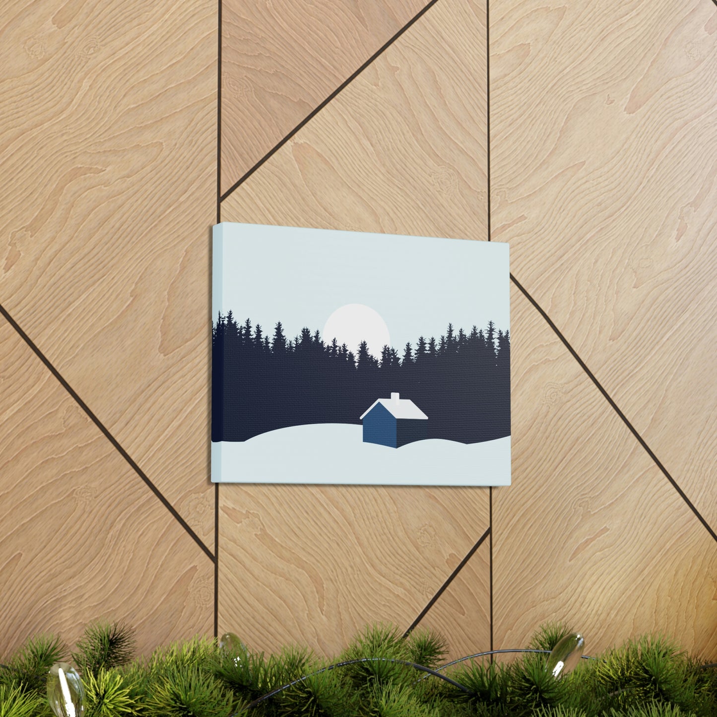 Frosty Morning Forest Minimal Aesthetic Classic Art Canvas Gallery Wraps