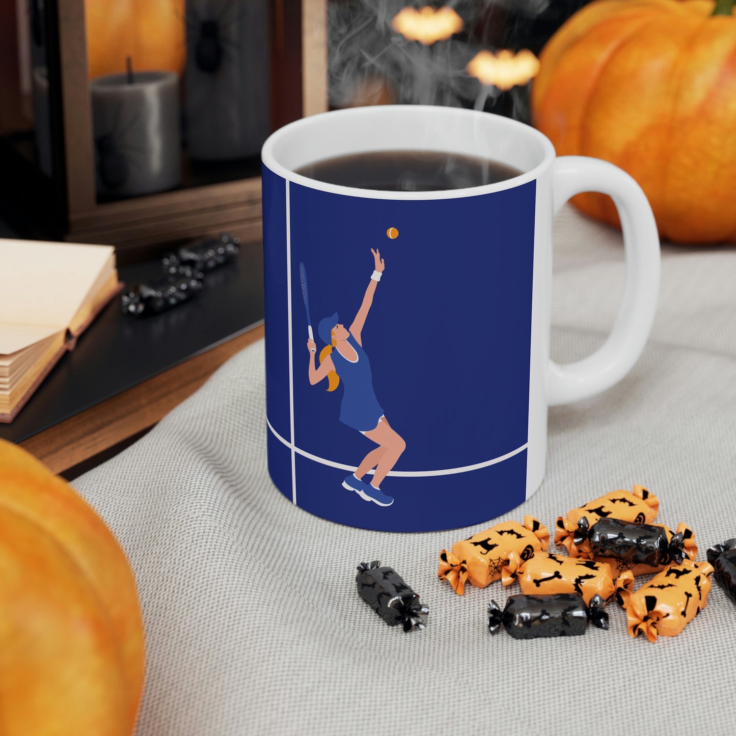 Tennis Player Blue Art Sports Team Ceramic Mug 11oz