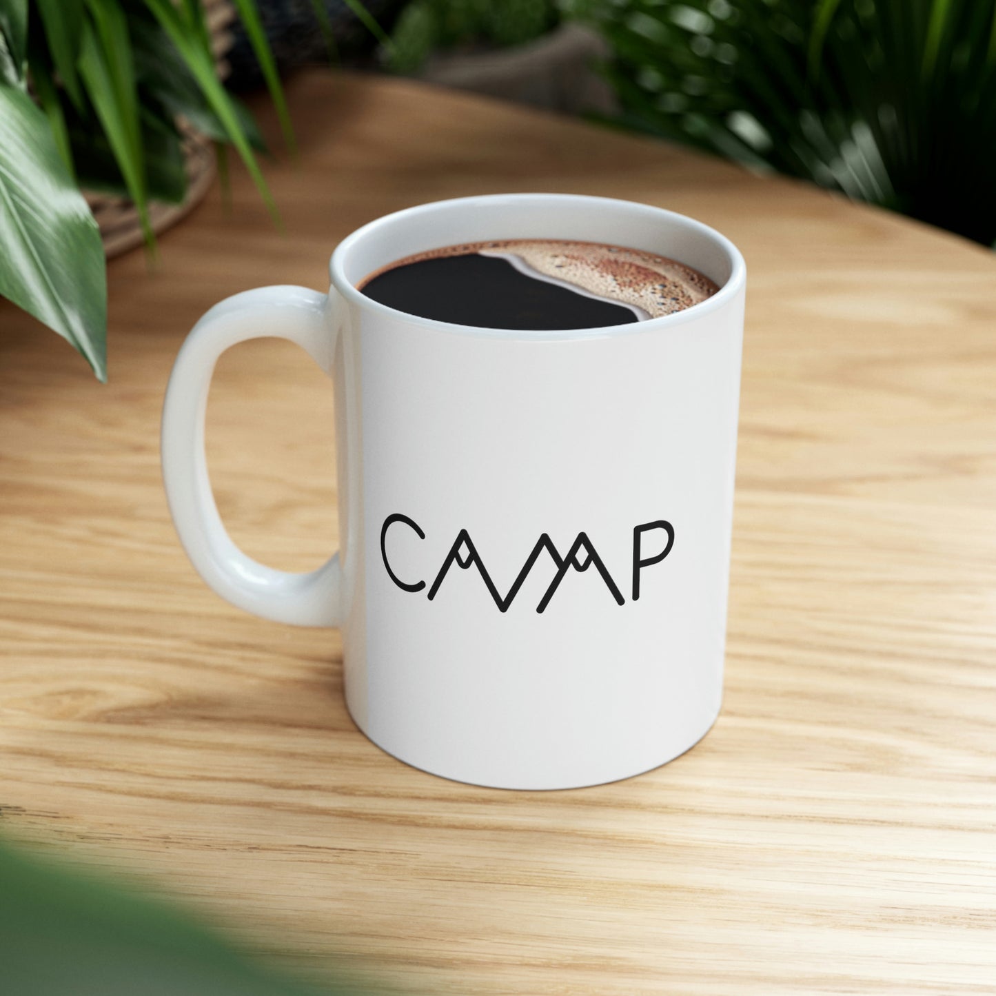 Camping Typography Minimal Art Ceramic Mug 11oz