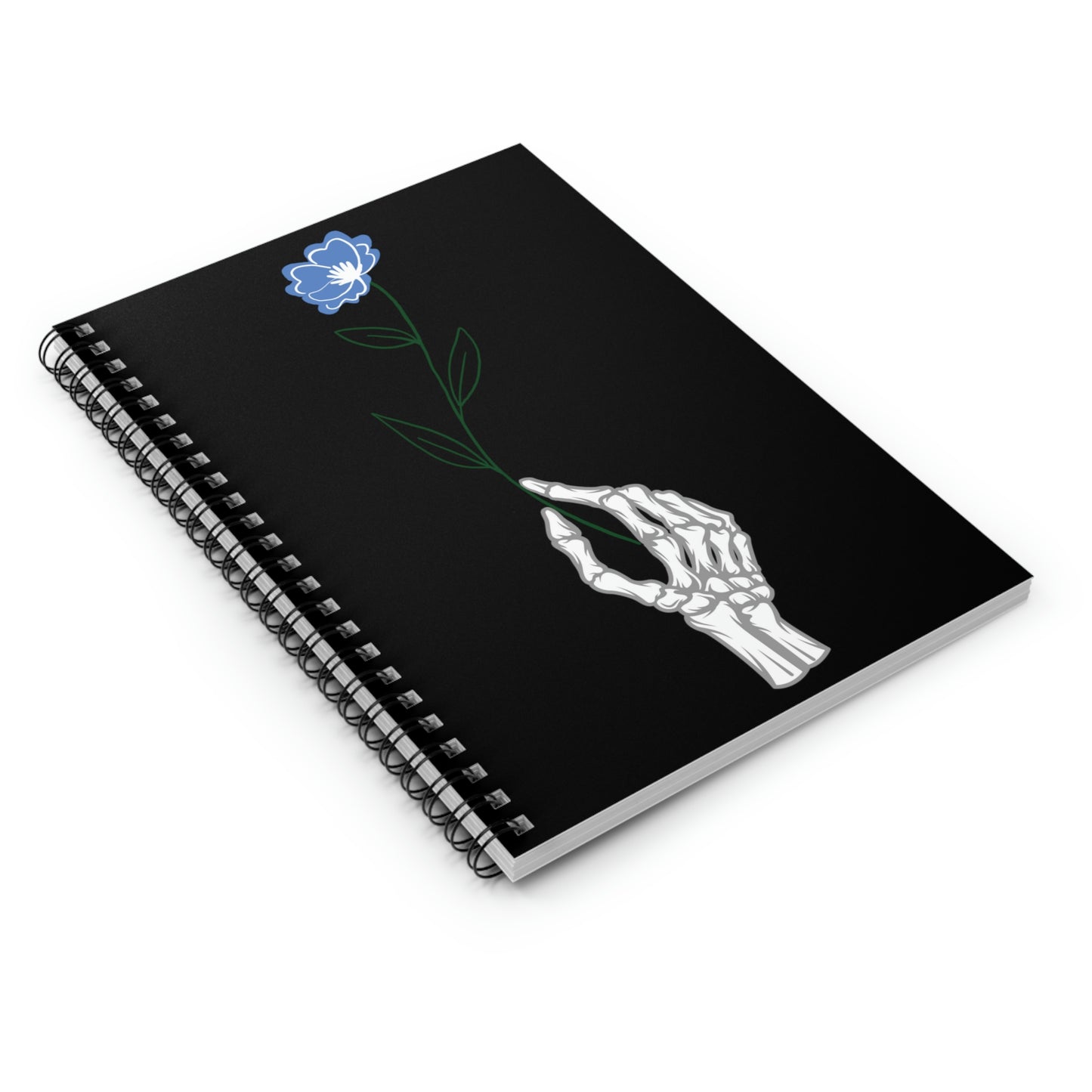 Halloween Romantic Flower Skeleton Spiral Notebook Ruled Line