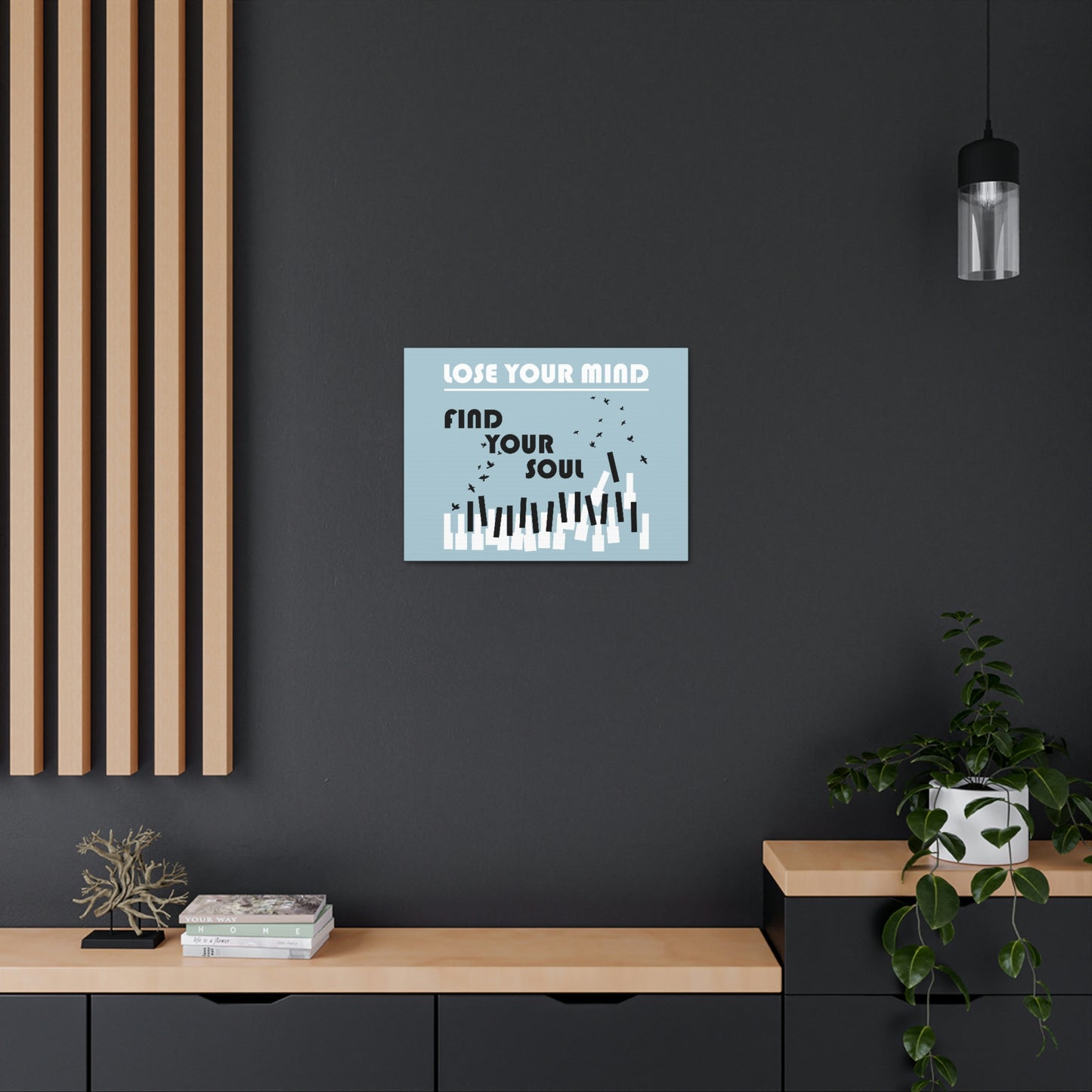 Lose Your Mind Find your Soul Flying birds Piano Keys Music Aesthetic Classic Art Canvas Gallery Wraps