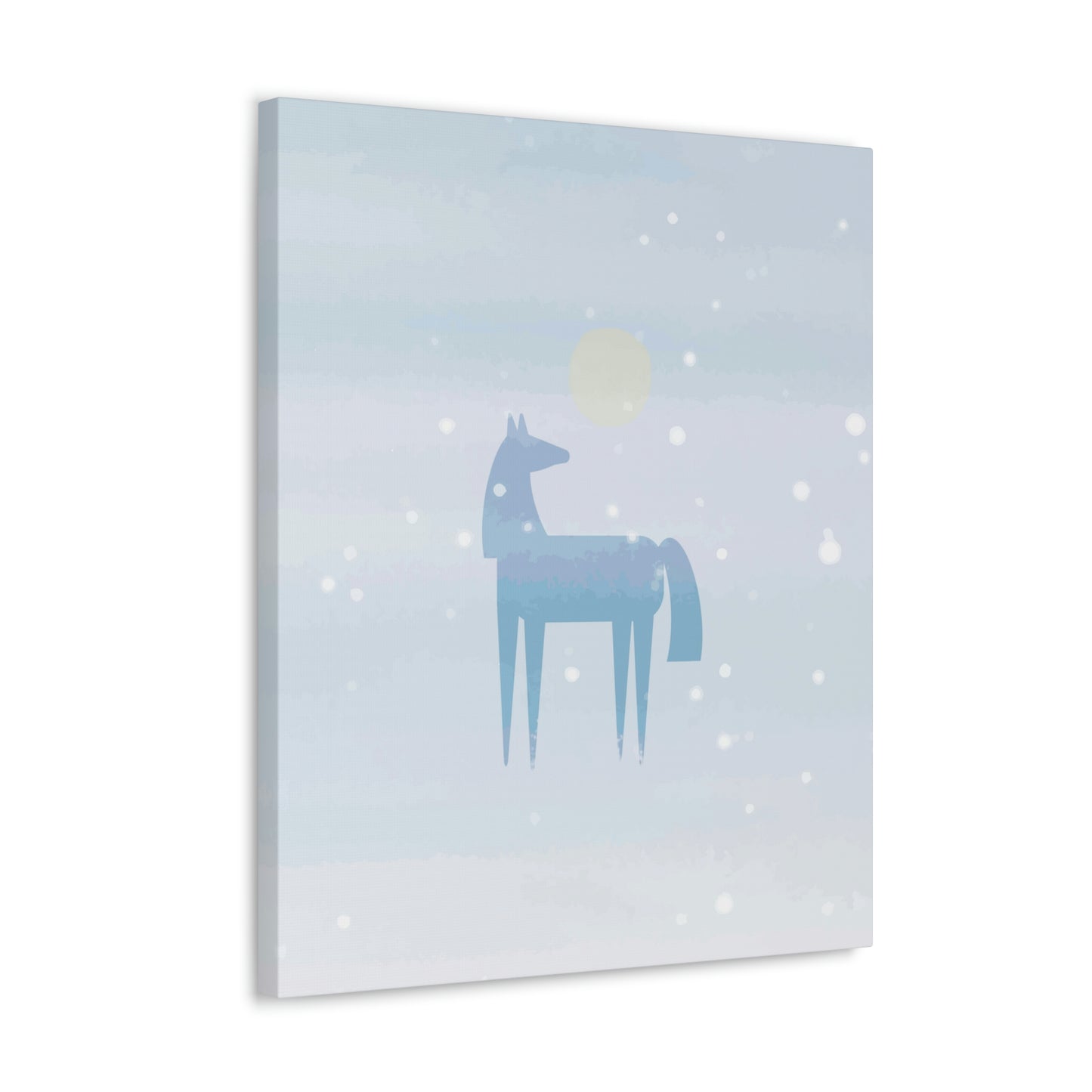 Horse Under the Snow Winter Landscape Art Aesthetic Classic Art Canvas Gallery Wraps