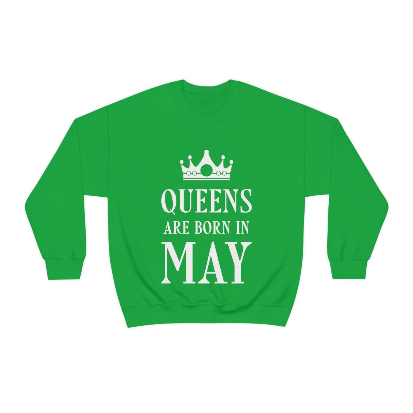 Queens Are Born in May Happy Birthday Unisex Heavy Blend™ Crewneck Sweatshirt