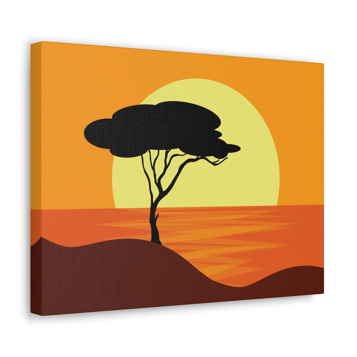 Africa Savanna Sunset Minimal Landscape View Aesthetic Classic Art Canvas Gallery Wraps