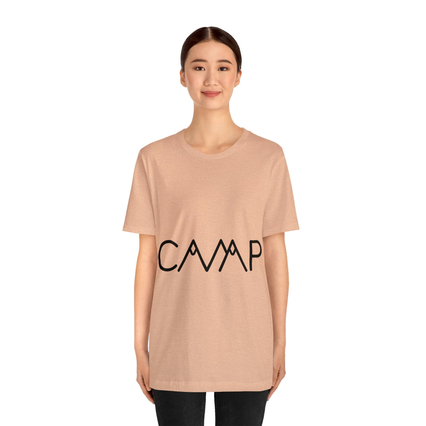 Camping Typography Minimal Art Unisex Jersey Short Sleeve T-Shirt