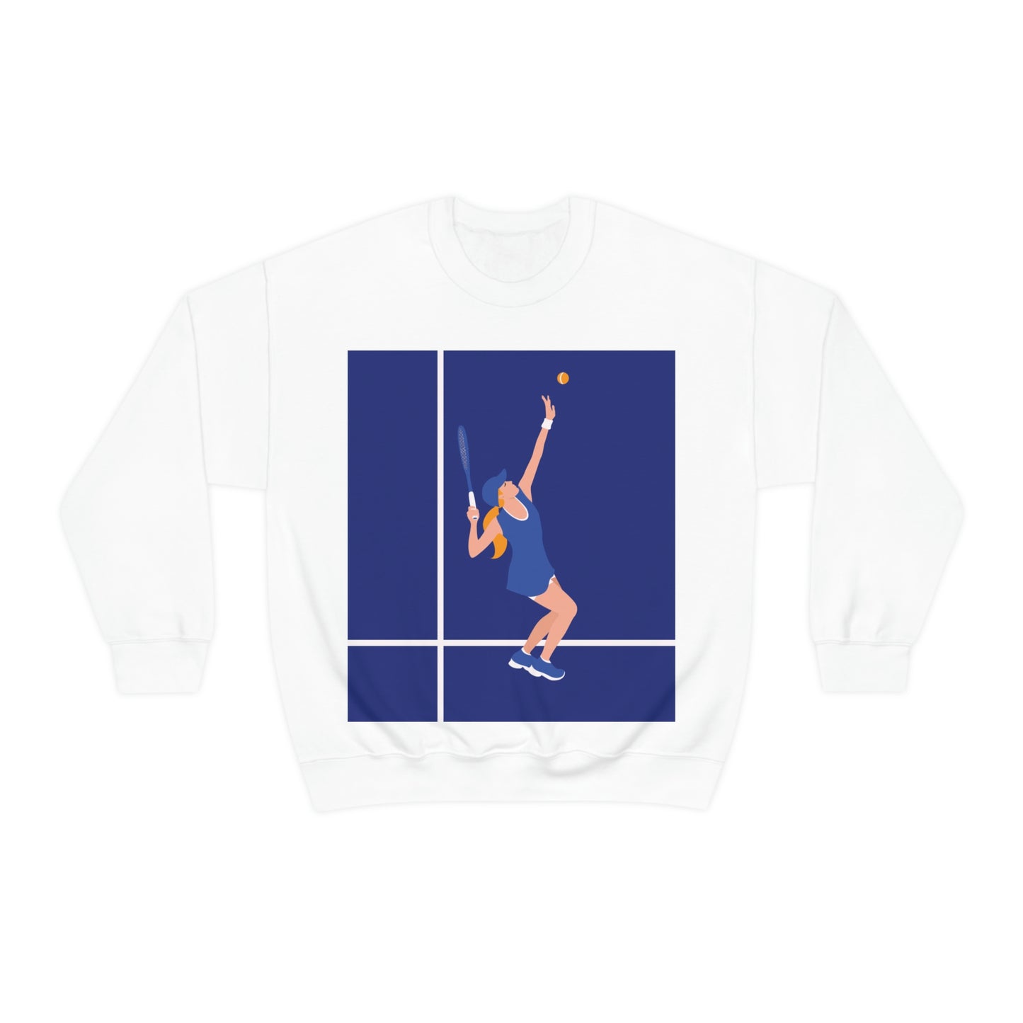 Tennis Player Blue Art Sports Team Unisex Heavy Blend™ Crewneck Sweatshirt