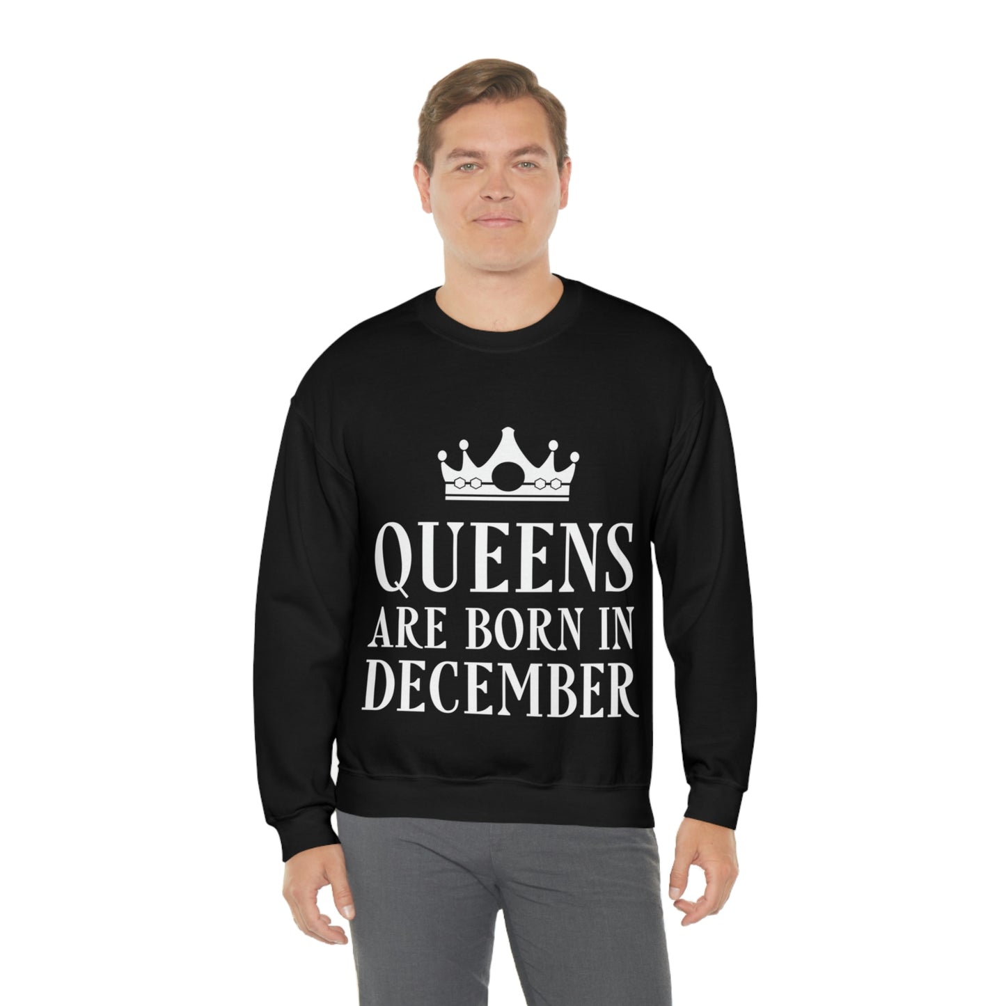 Queens Are Born in December Unisex Heavy Blend™ Crewneck Sweatshirt