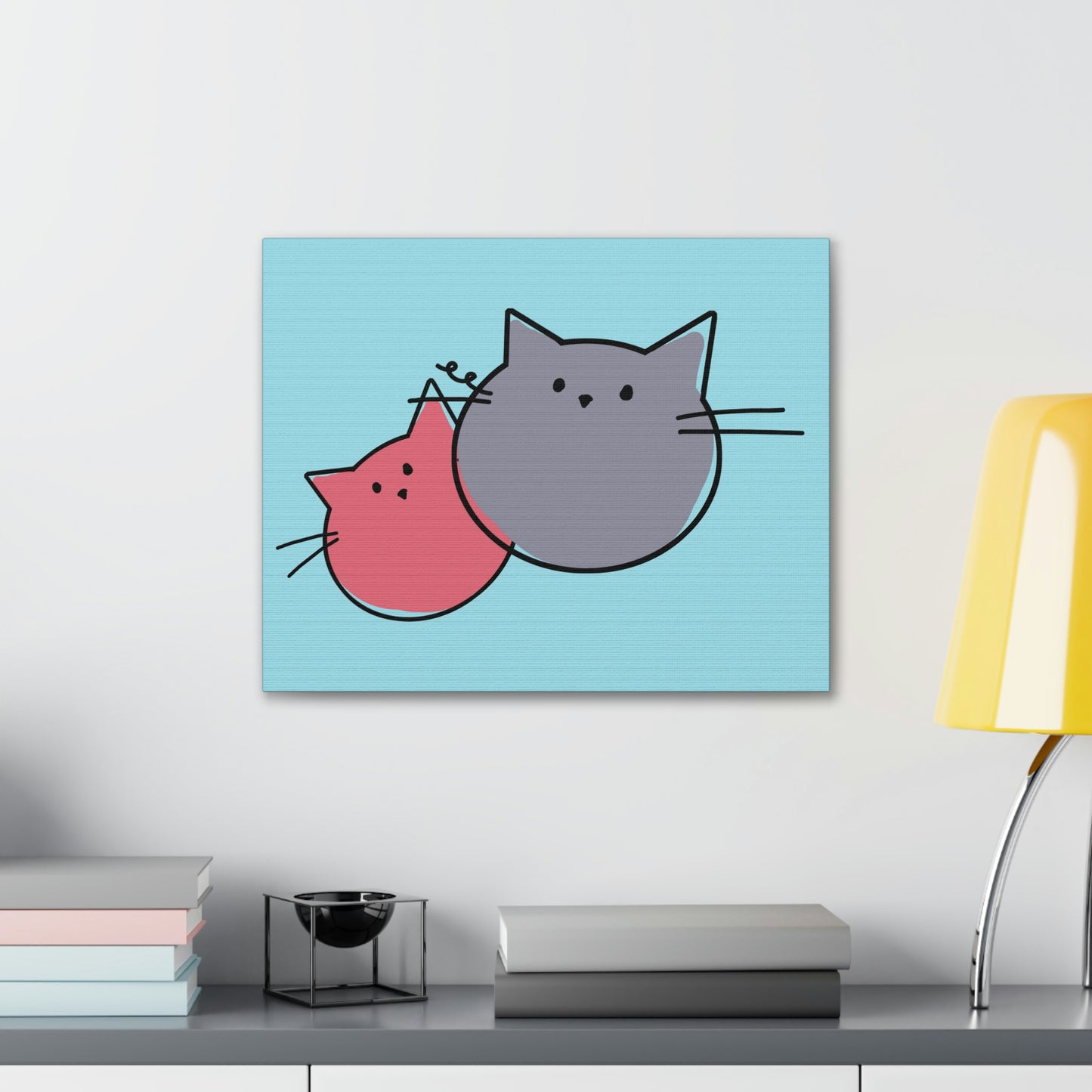 Funny Cartoon Cats Anime Meme Kawaii  Aesthetic Classic Art Canvas Gallery Wraps