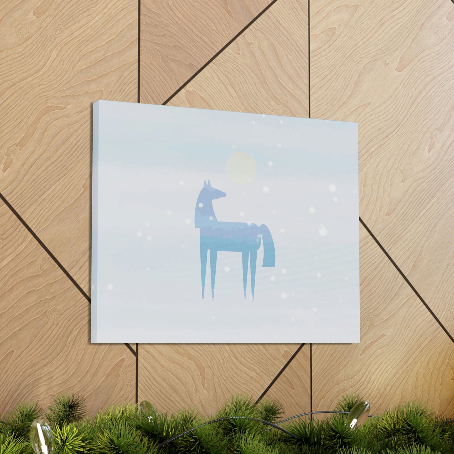 Horse Under the Snow Winter Landscape Art Aesthetic Classic Art Canvas Gallery Wraps