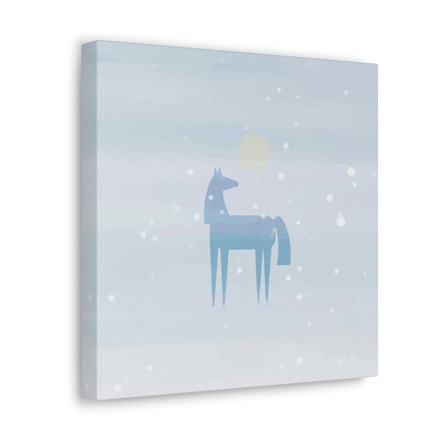 Horse Under the Snow Winter Landscape Art Aesthetic Classic Art Canvas Gallery Wraps