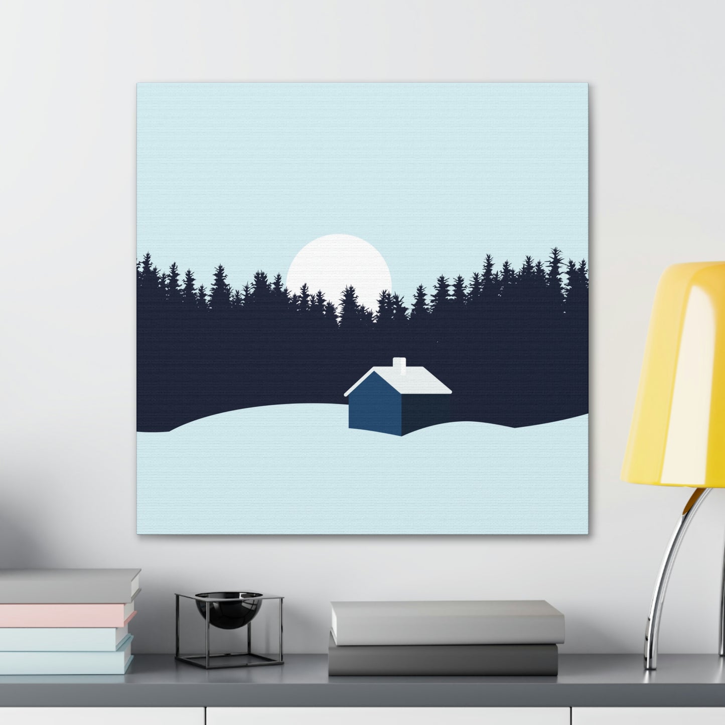 Frosty Morning Forest Minimal Aesthetic Classic Art Canvas Gallery Wraps