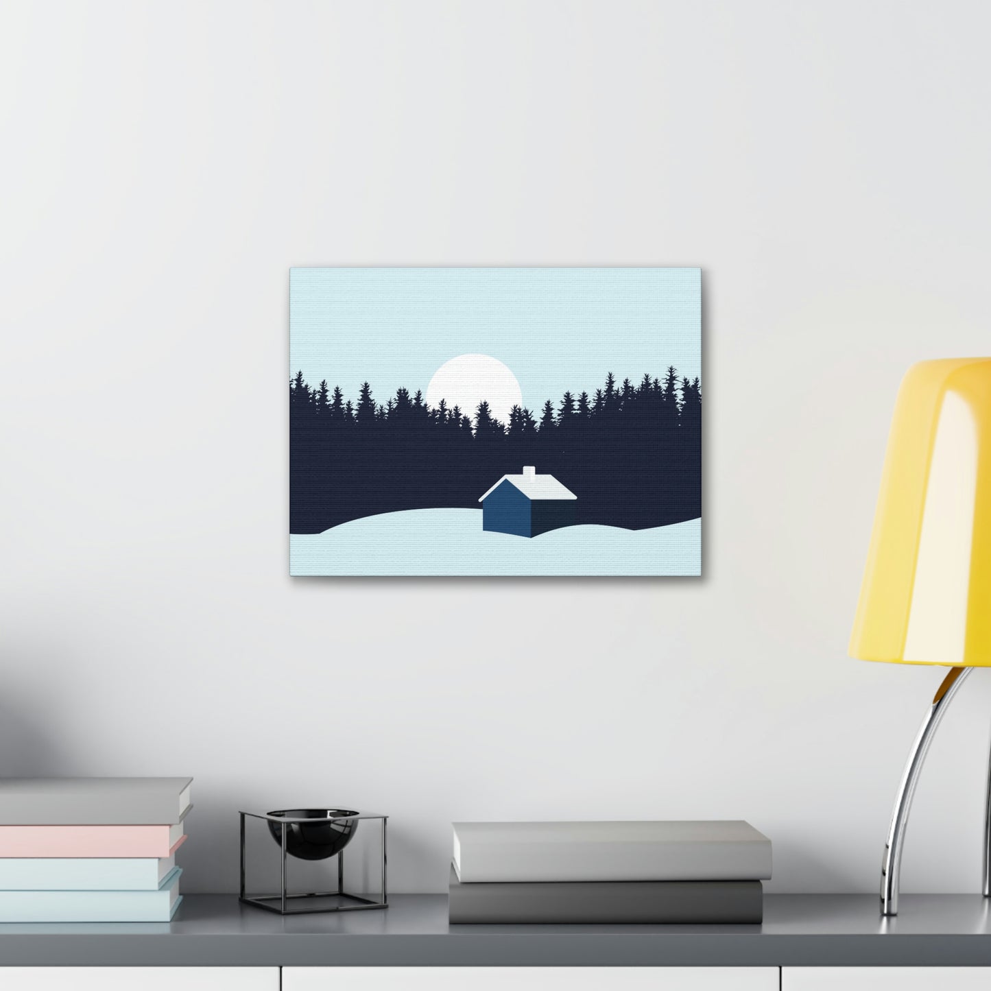 Frosty Morning Forest Minimal Aesthetic Classic Art Canvas Gallery Wraps