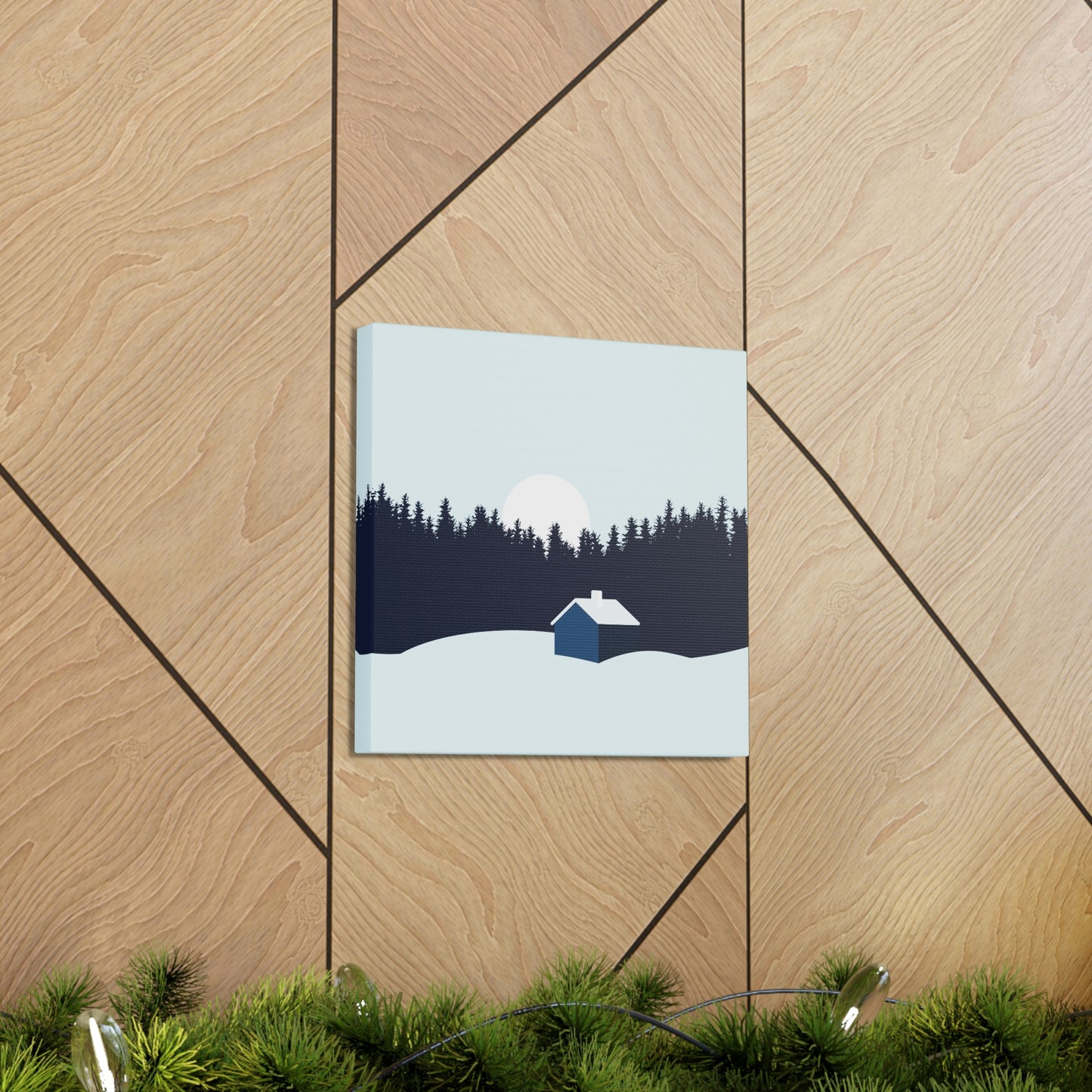 Frosty Morning Forest Minimal Aesthetic Classic Art Canvas Gallery Wraps