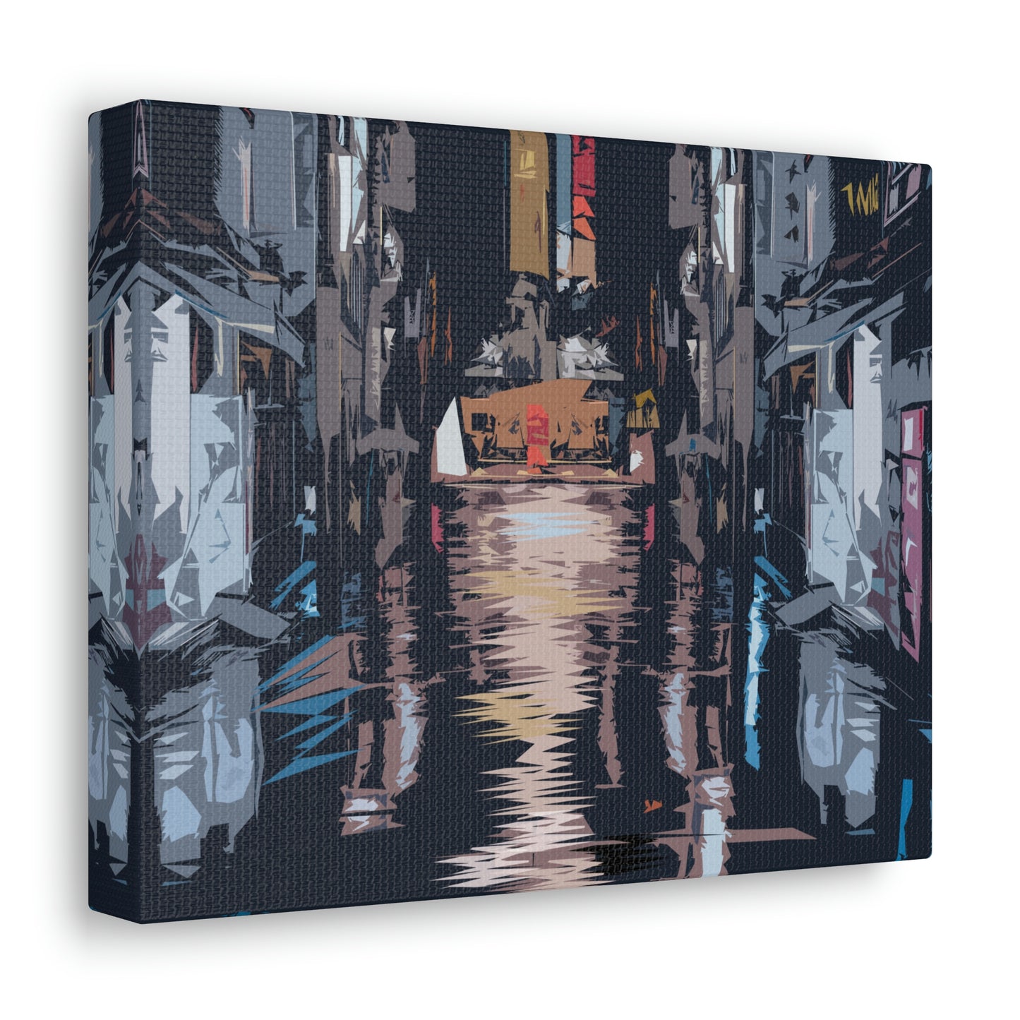 City Night Modern Abstract Classic Art Canvas Gallery Wraps