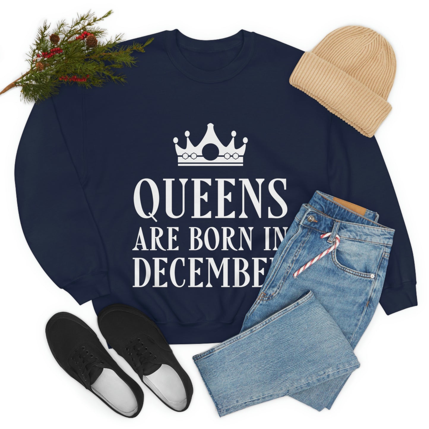 Queens Are Born in December Unisex Heavy Blend™ Crewneck Sweatshirt