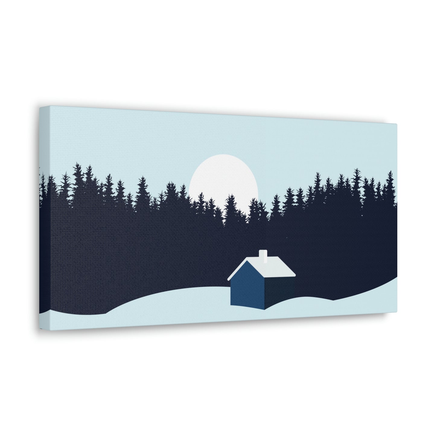 Frosty Morning Forest Minimal Aesthetic Classic Art Canvas Gallery Wraps