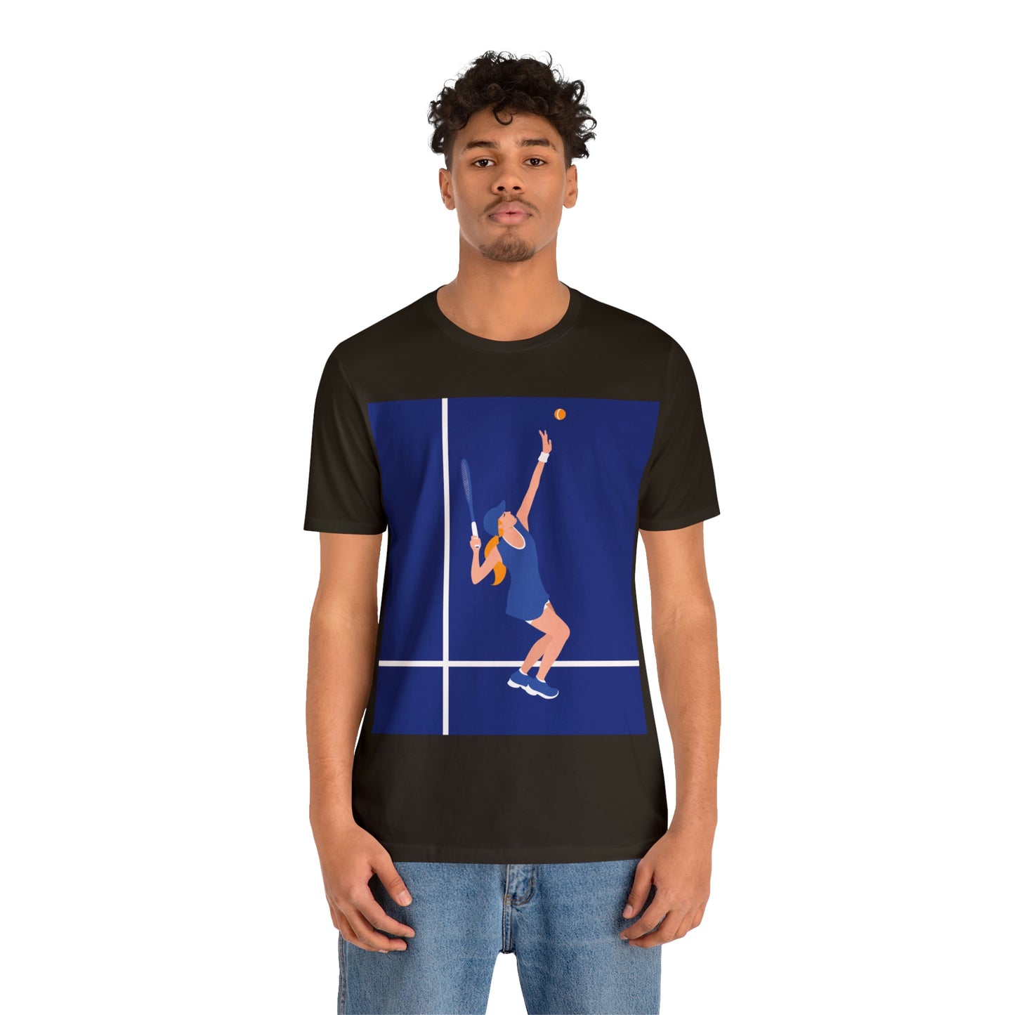 Tennis Player Blue Art Sports Team Unisex Jersey Short Sleeve T-Shirt