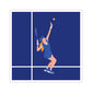 Tennis Player Blue Art Sports Team Die-Cut Sticker