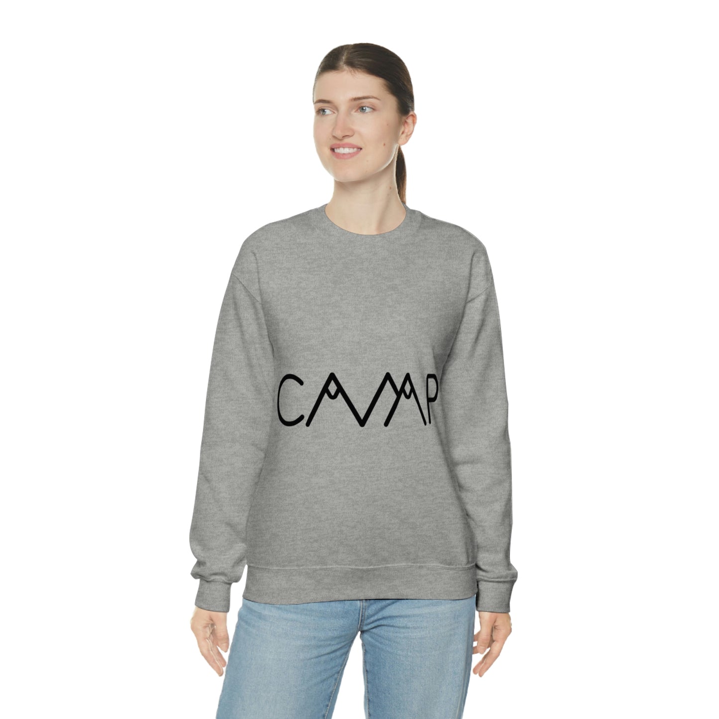 Camping Typography Minimal Art Unisex Heavy Blend™ Crewneck Sweatshirt