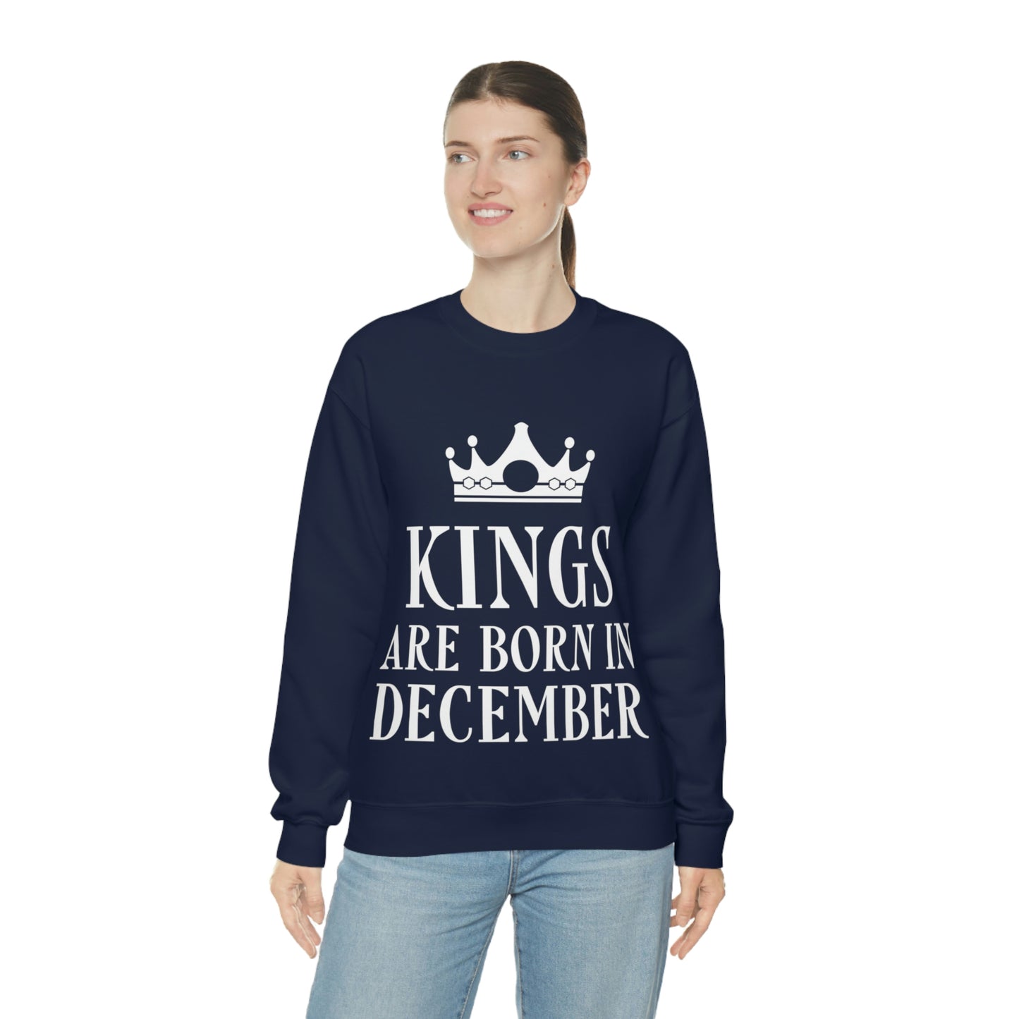 Kings Are Born in December Happy Birthday Unisex Heavy Blend™ Crewneck Sweatshirt