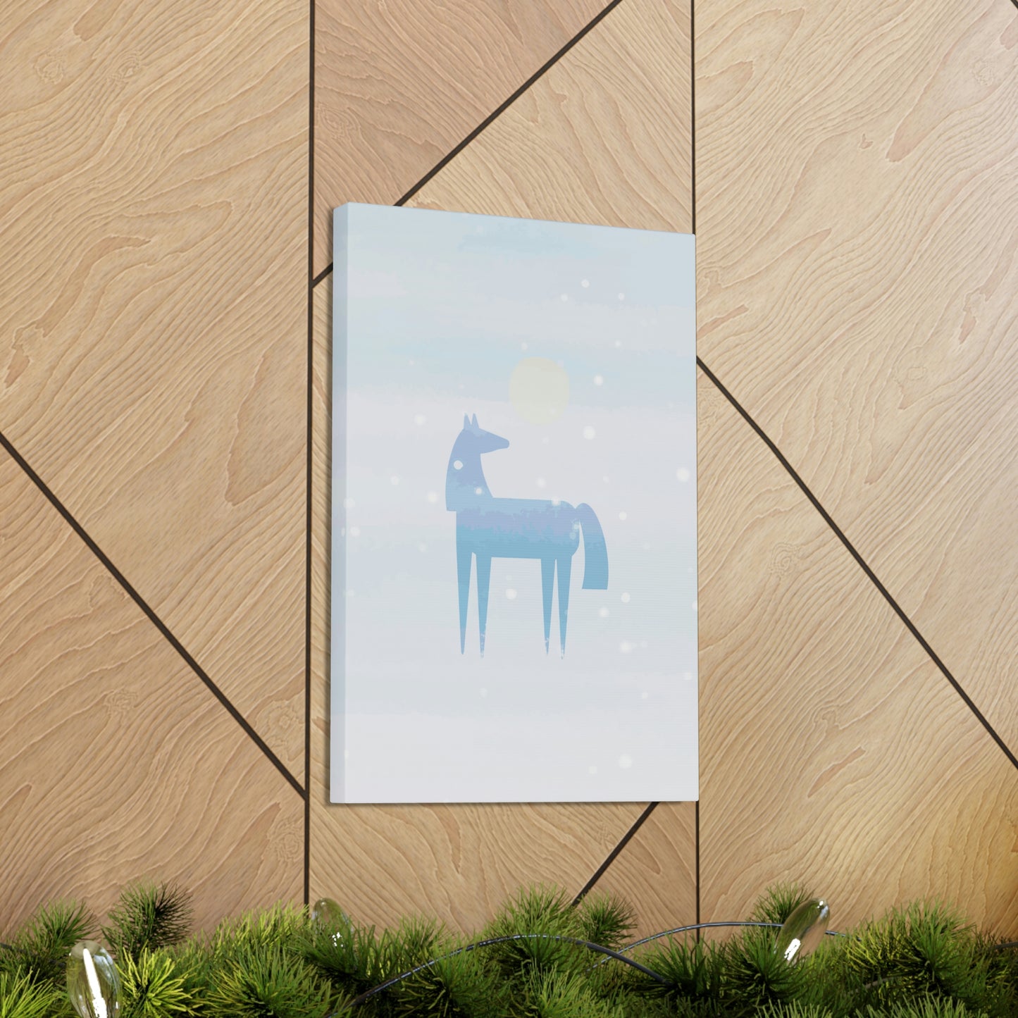 Horse Under the Snow Winter Landscape Art Aesthetic Classic Art Canvas Gallery Wraps