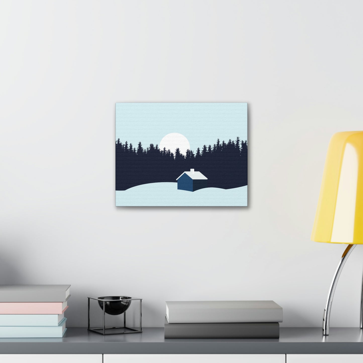 Frosty Morning Forest Minimal Aesthetic Classic Art Canvas Gallery Wraps