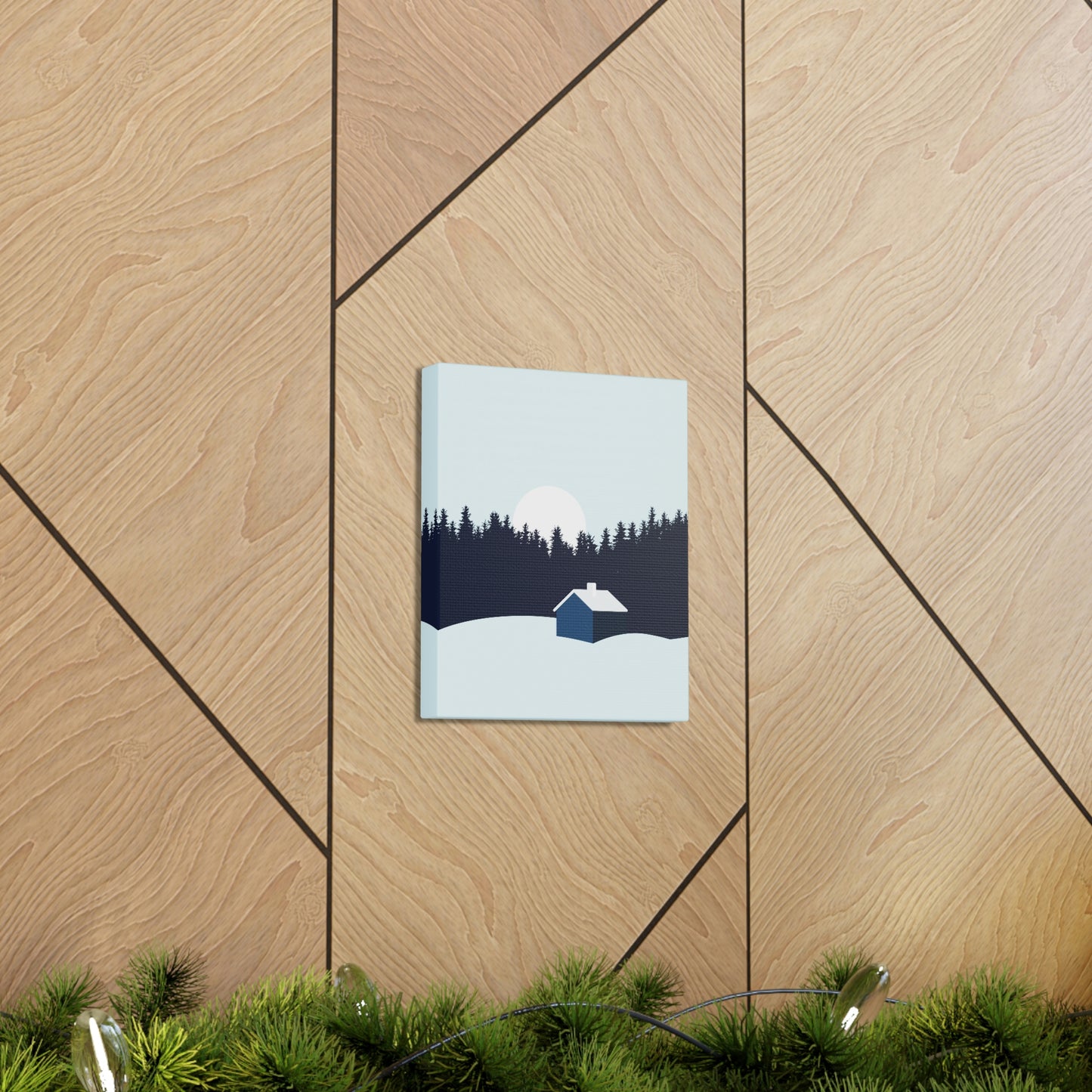 Frosty Morning Forest Minimal Aesthetic Classic Art Canvas Gallery Wraps