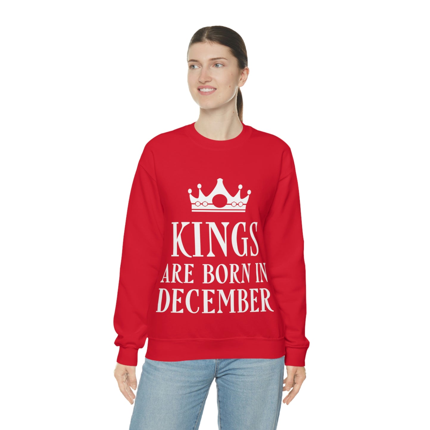 Kings Are Born in December Happy Birthday Unisex Heavy Blend™ Crewneck Sweatshirt