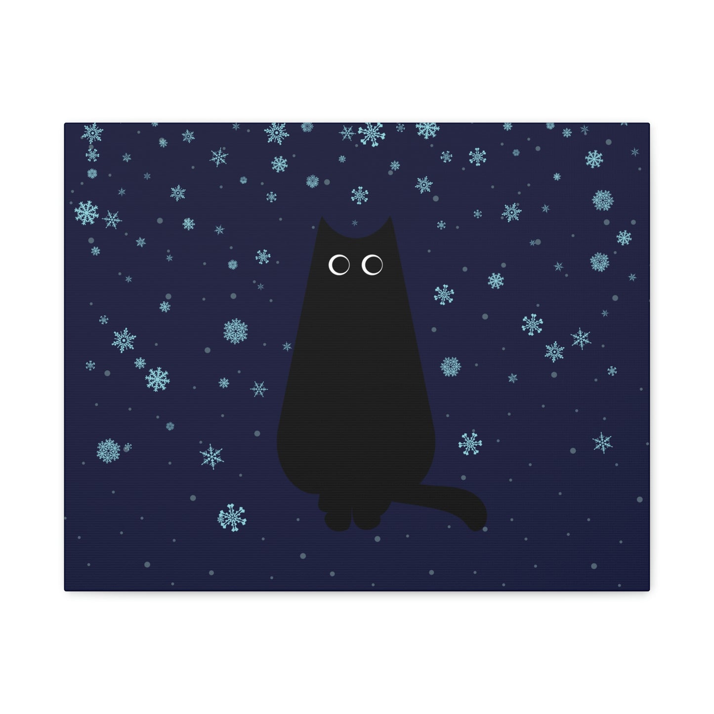 Black Cat Winter Snowflake Anime Art Classic Art Canvas Gallery Wraps