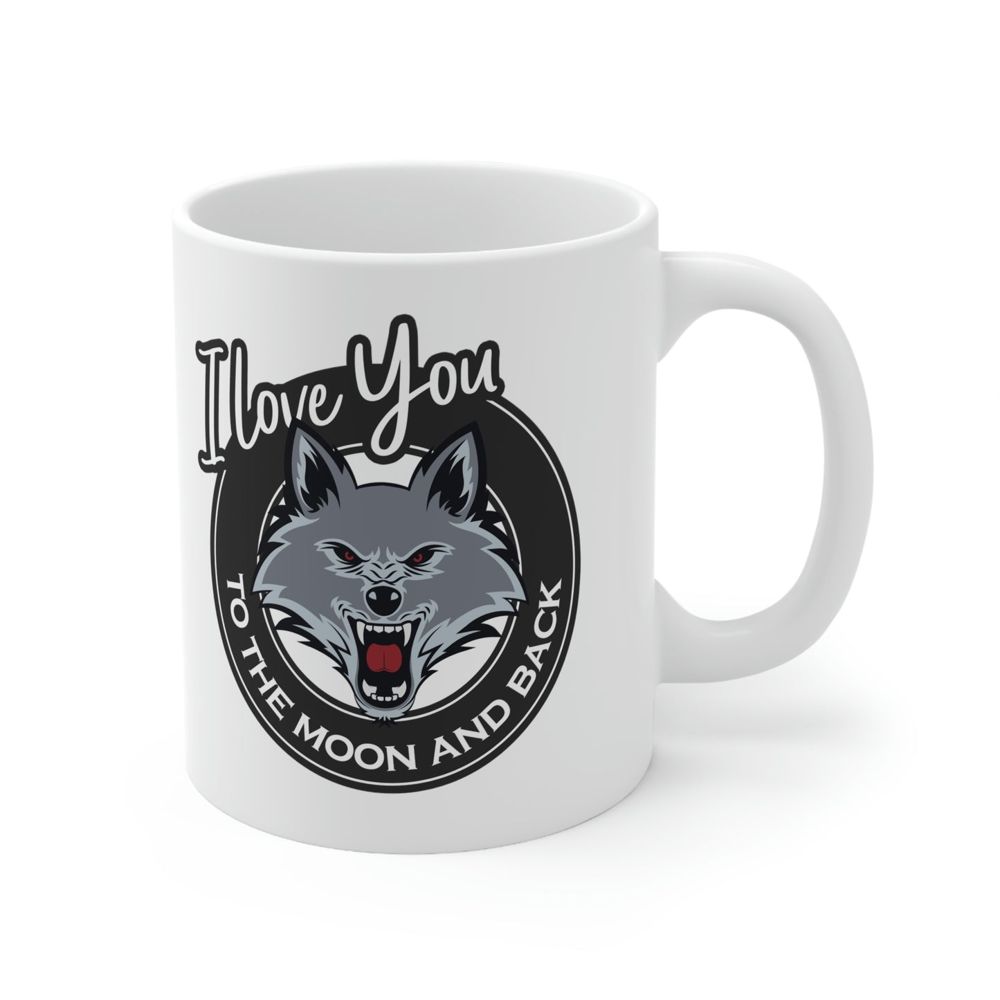 Love You To The Moon And Back Classic Wolf Stars Ceramic Mug 11oz