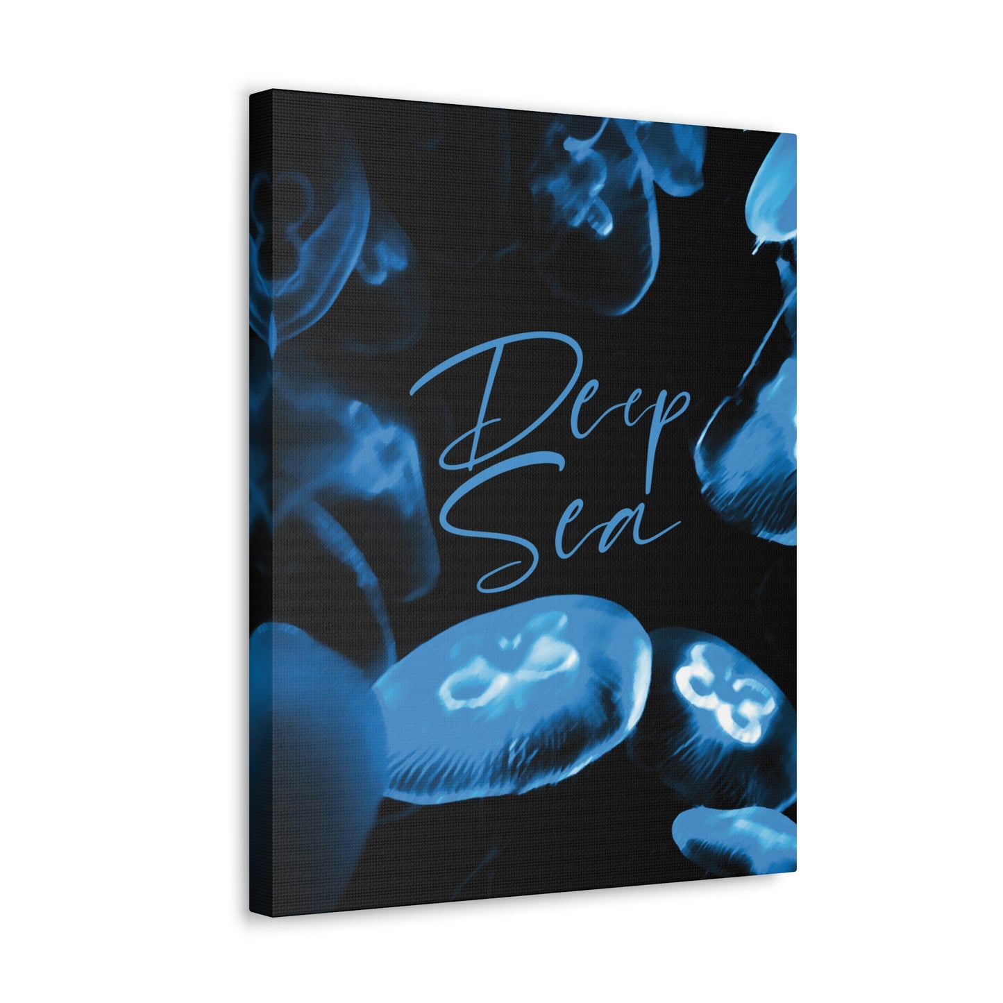 Deep Sea Jellyfish Silhouette Eco Friendly Life Sign Aesthetic Classic Art Canvas Gallery Wraps