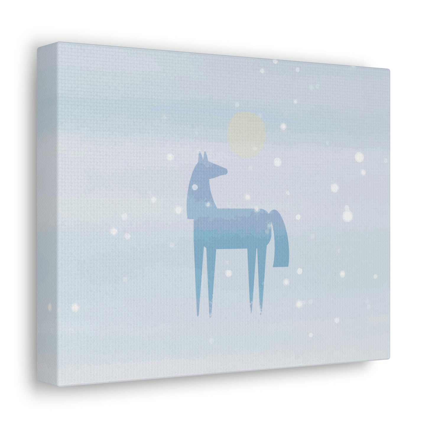 Horse Under the Snow Winter Landscape Art Aesthetic Classic Art Canvas Gallery Wraps