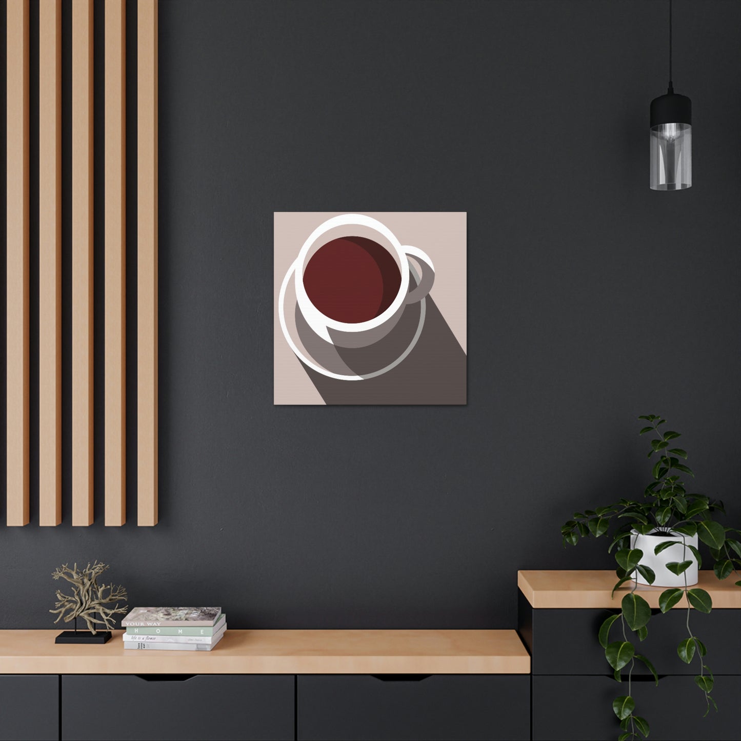 Cup Of Coffee Minimal Art Aesthetic Beige Aesthetic Classic Art Canvas Gallery Wraps