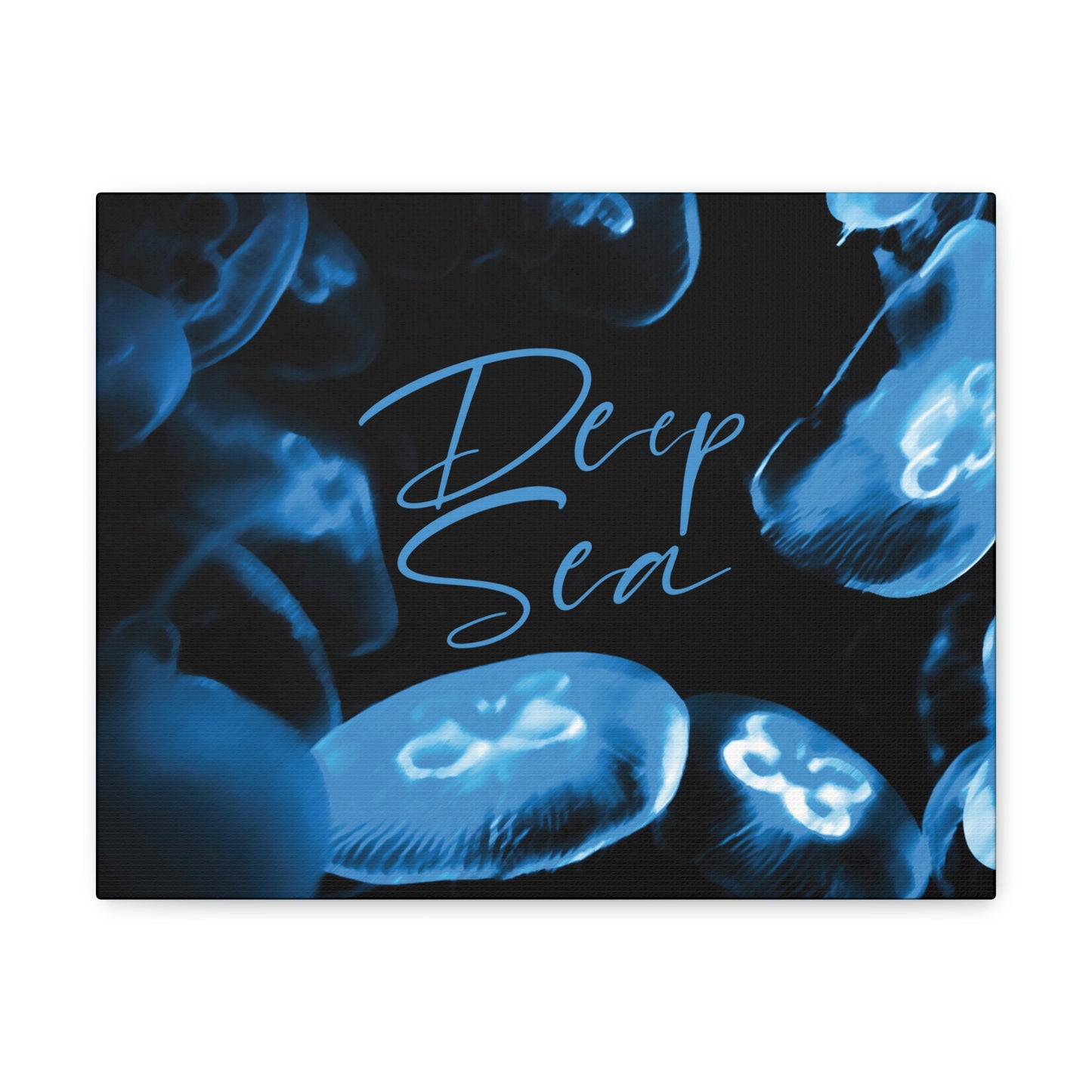 Deep Sea Jellyfish Silhouette Eco Friendly Life Sign Aesthetic Classic Art Canvas Gallery Wraps