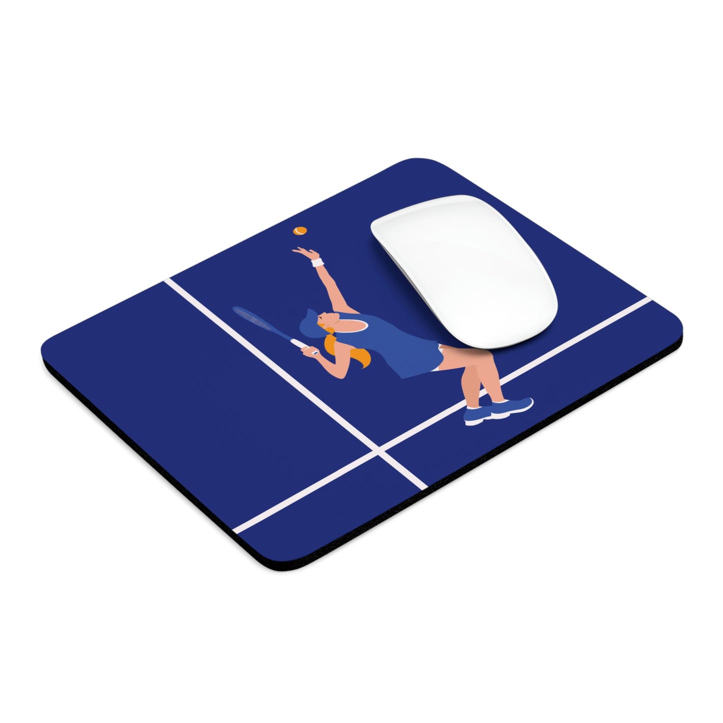 Tennis Player Blue Art Sports Team Ergonomic Non-slip Creative Design Mouse Pad