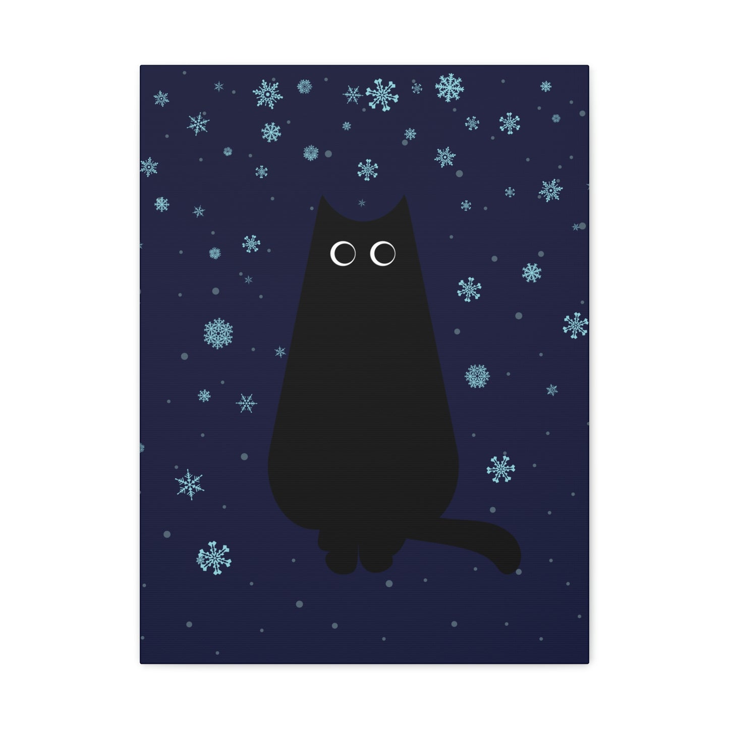 Black Cat Winter Snowflake Anime Art Classic Art Canvas Gallery Wraps